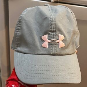 Under Armour Gray Cap with Pink Logo